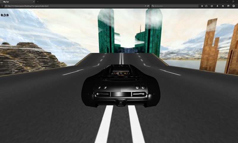 screenshot of Adam's cargame 