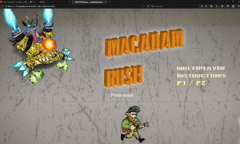 screenshot of mc Adam Rush Adam's game